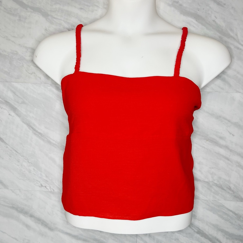Gianni Bini Red Open Back Tank Crop Medium